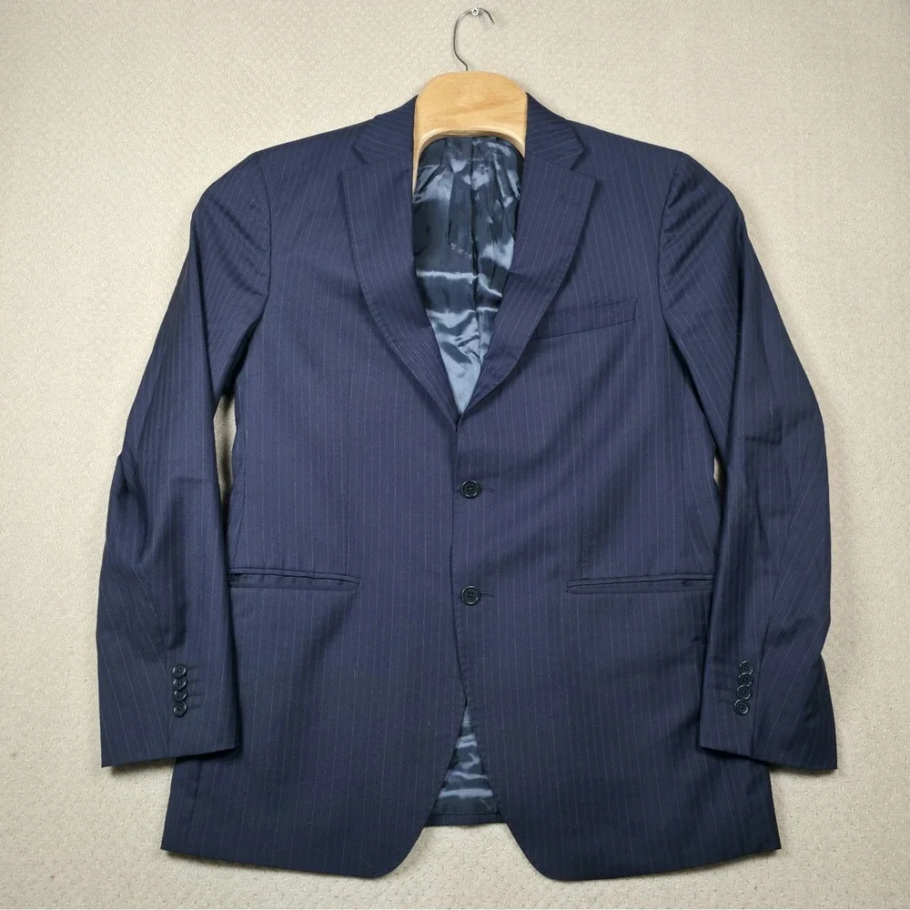 Ermenegildo Zegna Mens Blazer Jacket 42 Blue Stripe Wool Sport Coat Saks 5th Ave